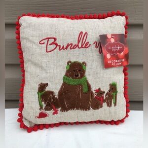 New 9” Bundle Up Bears mini pillow